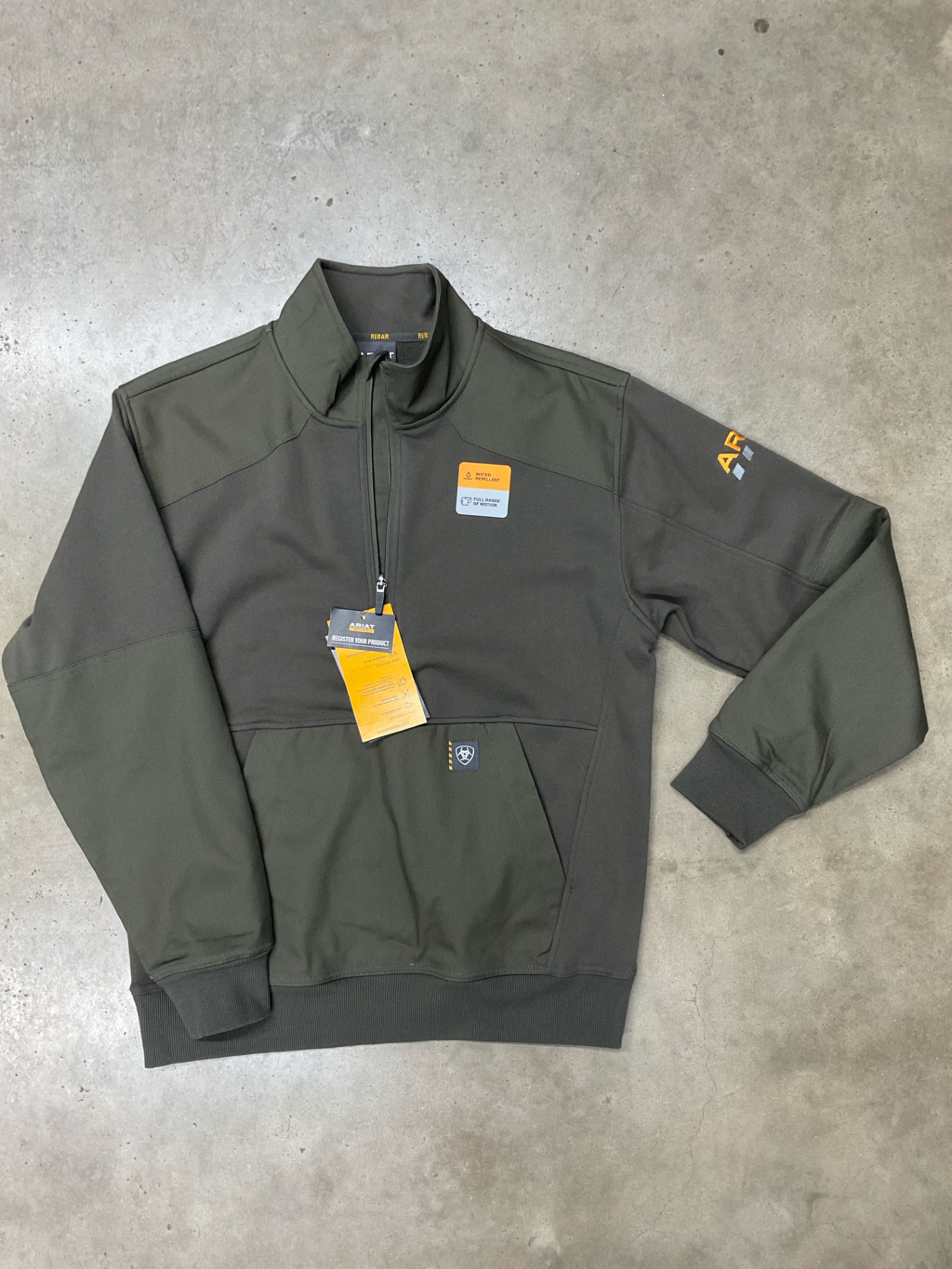 Ariat Olive Green Lightweight Quarter-Zip Shirt Jacket